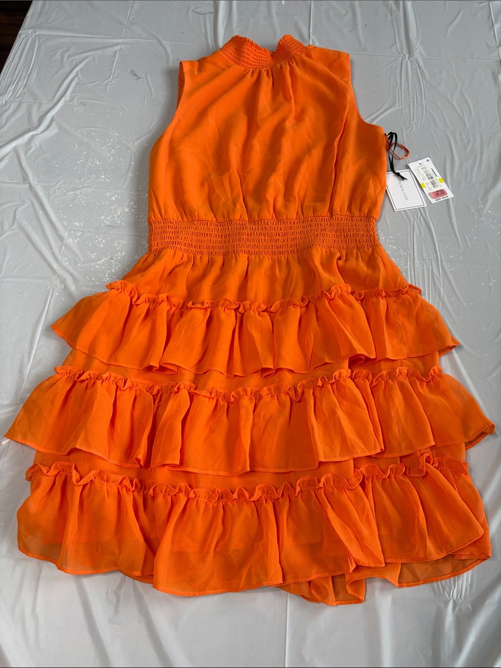 1State NWT Orange Ruffle Tiered Dress